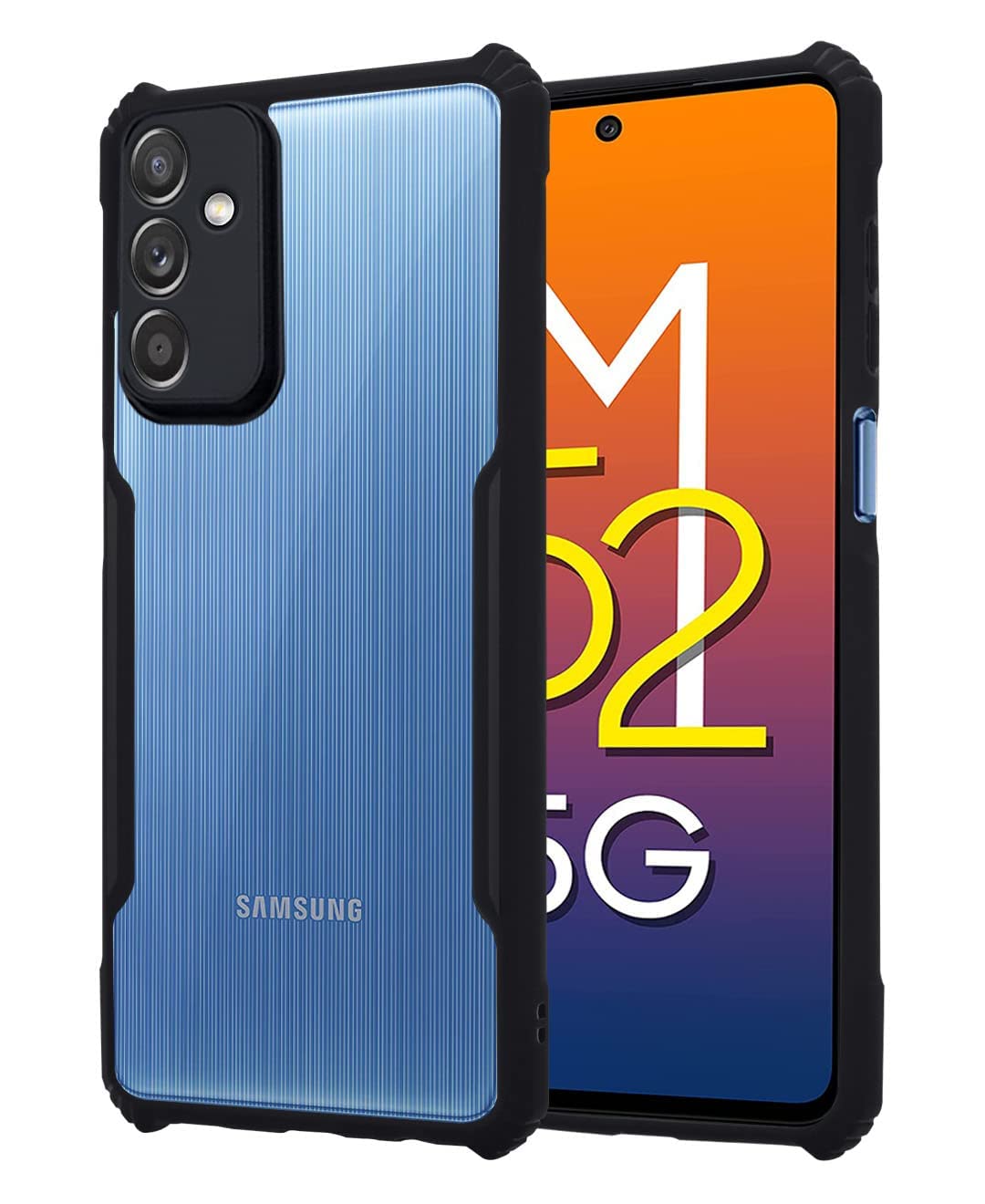 Pikkme black Hybrid mobile cover for Samsung M52 5G