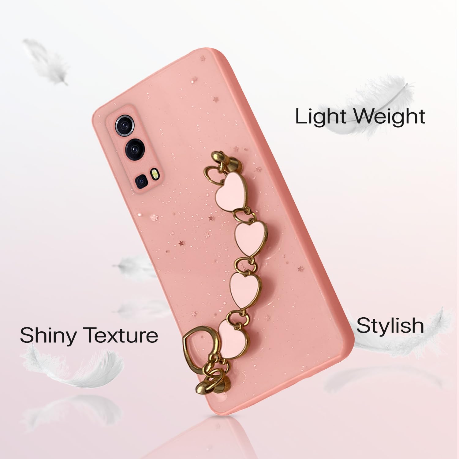 Pikkme iQOO Z3 5G Chain Back Cover (Pink)