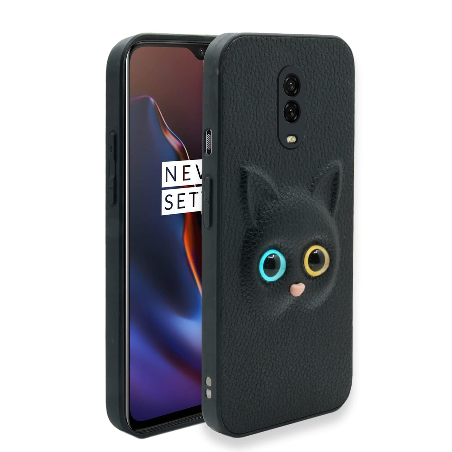 OnePlus 6T Cat mobile back cover in black by Pikkme