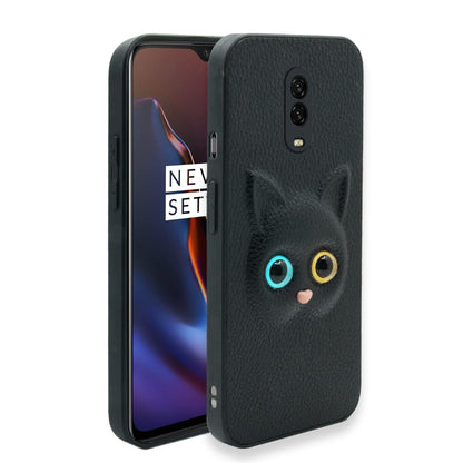 OnePlus 6T Cat mobile back cover in black by Pikkme