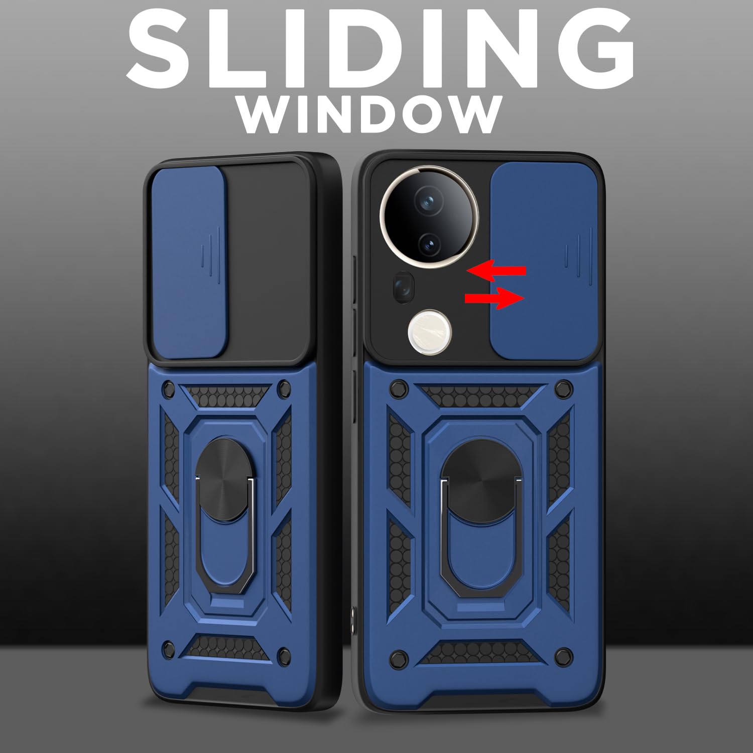 Pikkme Vivo T4 Ultra 5G D10 Tough Armor Back Cover (Blue)