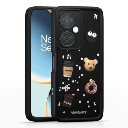 Pikkme OnePlus Nord CE 3 Lite 5G / OnePlus Nord N30 5G  Cute Fun Cartoon 3D Bear Coffee Back Cover (Black)