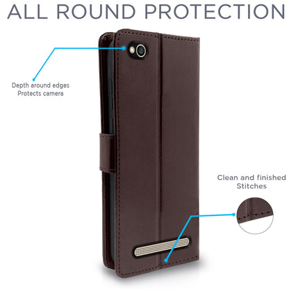 Redmi 5A Wallet flip case in coffee by Pikkme – photo 4