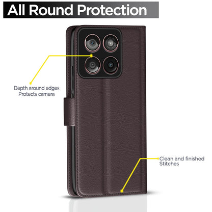 Pikkme Motorola Moto Edge 60 5G / Motorola Moto Edge 60 Fusion 5G Vintage Flip Cover (Coffee)
