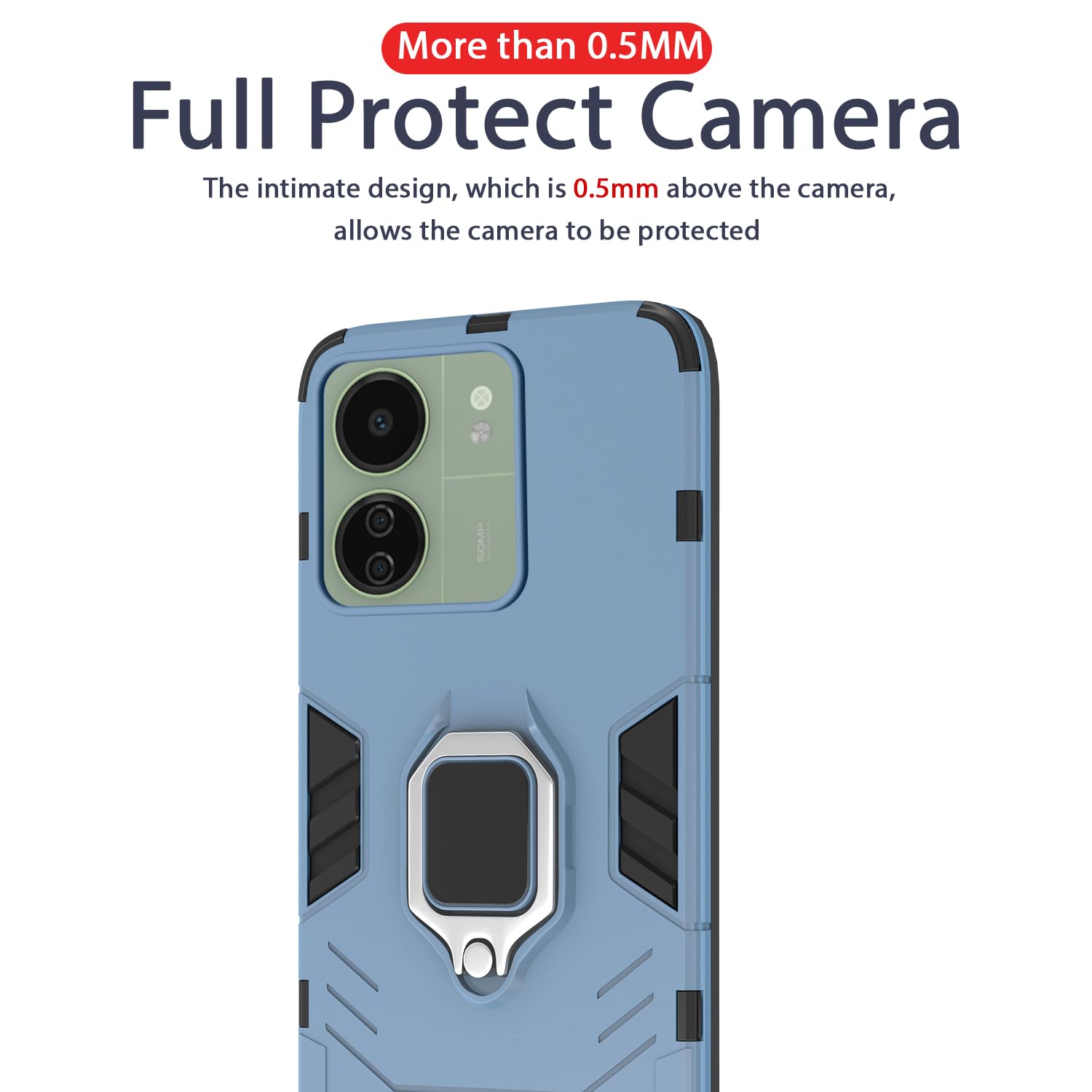 Pikkme blue D5 Tough Armor mobile cover for Redmi 13C 4G/13C 5G – photo 7