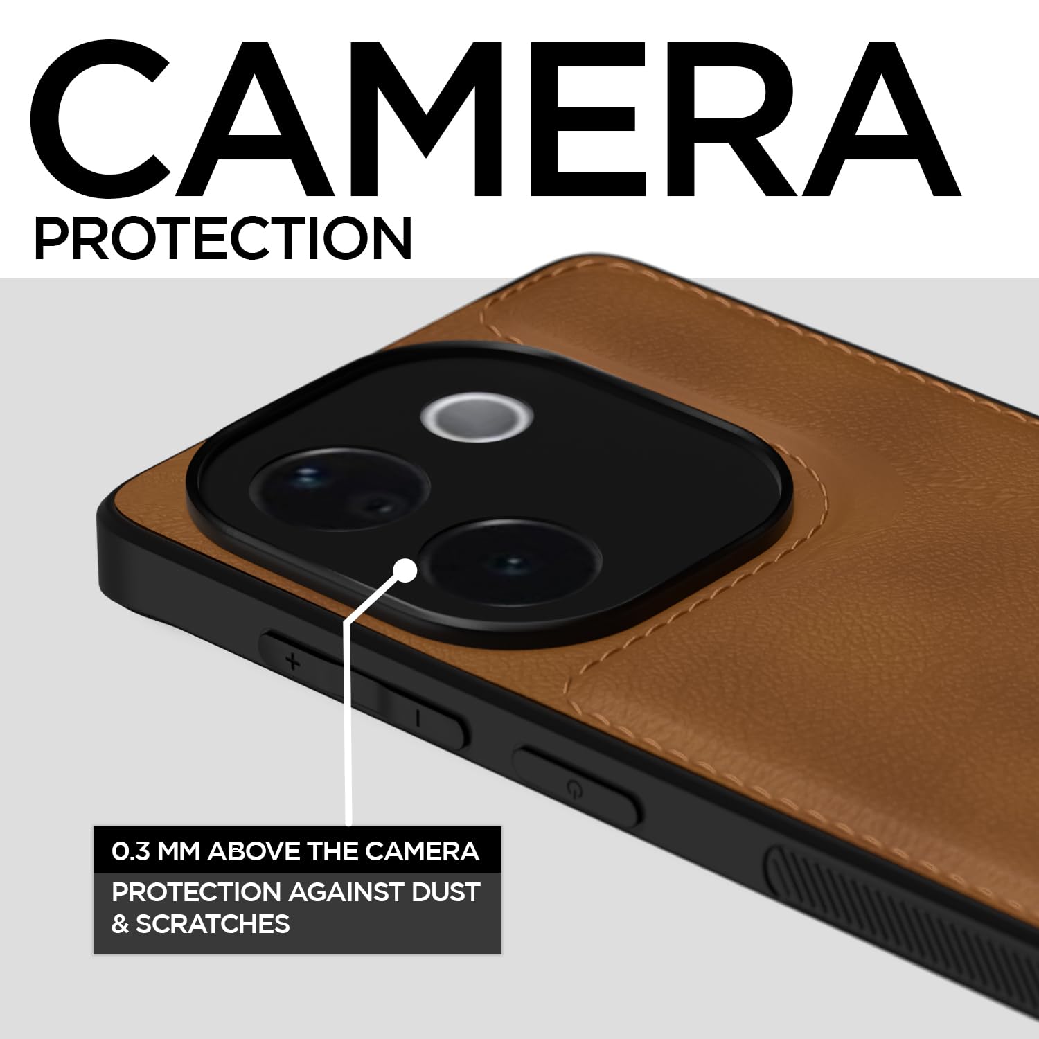 Brown Leather mobile back cover for iQOO Z9s Pro/Vivo T3 Pro 5G – Pikkme – photo 3
