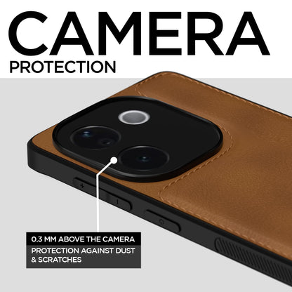 Brown Leather mobile back cover for iQOO Z9s Pro/Vivo T3 Pro 5G – Pikkme – photo 3