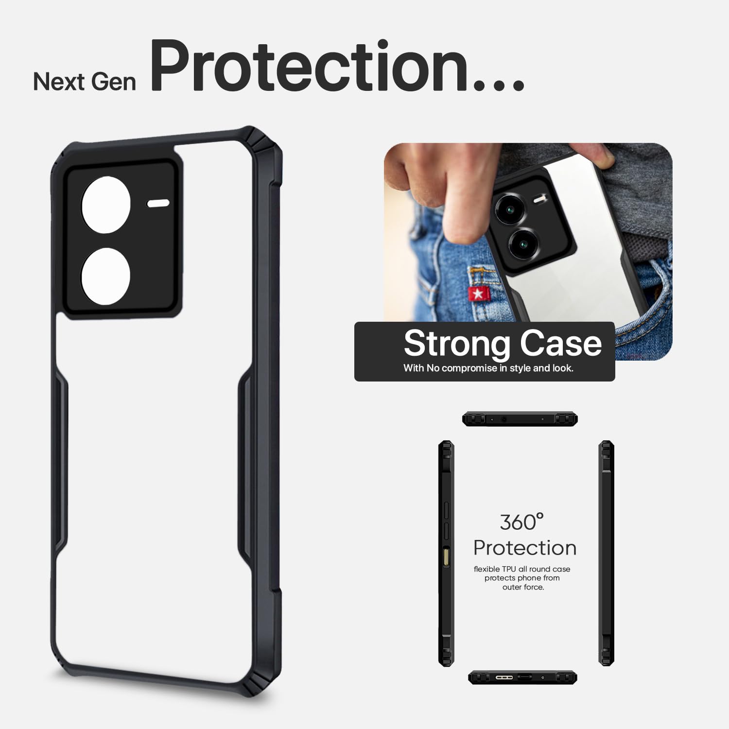 Pikkme black Hybrid mobile cover for iQOO Z8 5G – photo 6