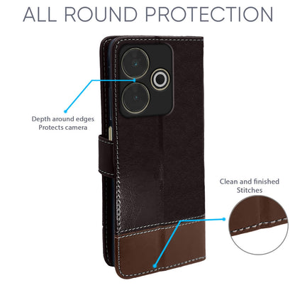 Pikkme Redmi 13/Poco M6 Plus 5G Magnetic coffee & brown flip cover – photo 2