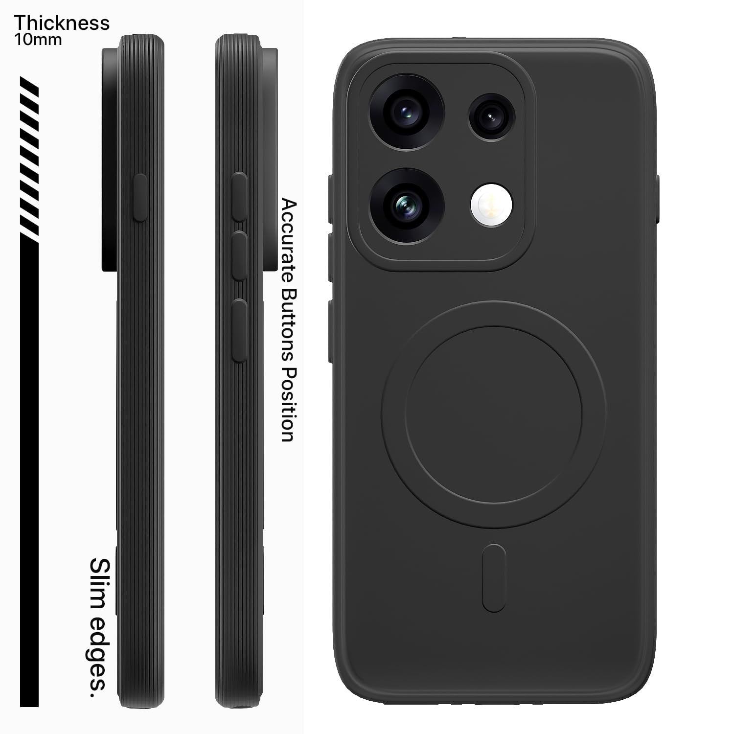 Pikkme black MagSafe mobile back cover for Oppo Reno 16 Pro 5G – photo 3
