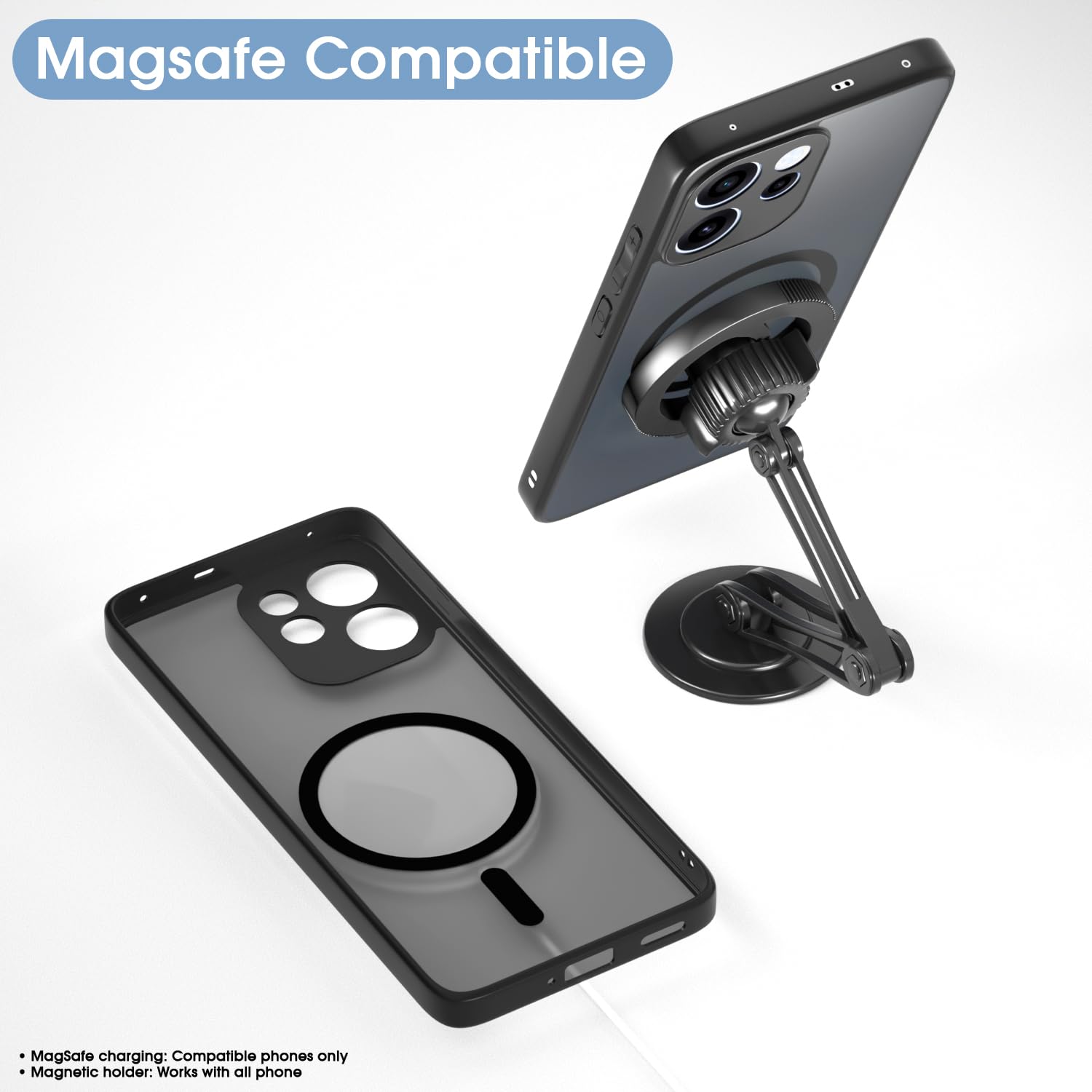 Pikkme black smoke mag-safe mobile cover for Oppo Reno 15F 5G – photo 7
