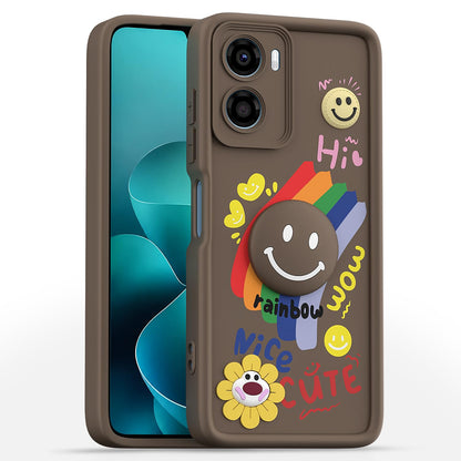 Moto G06 Power Smile Rainbow mobile cover in brown by Pikkme
