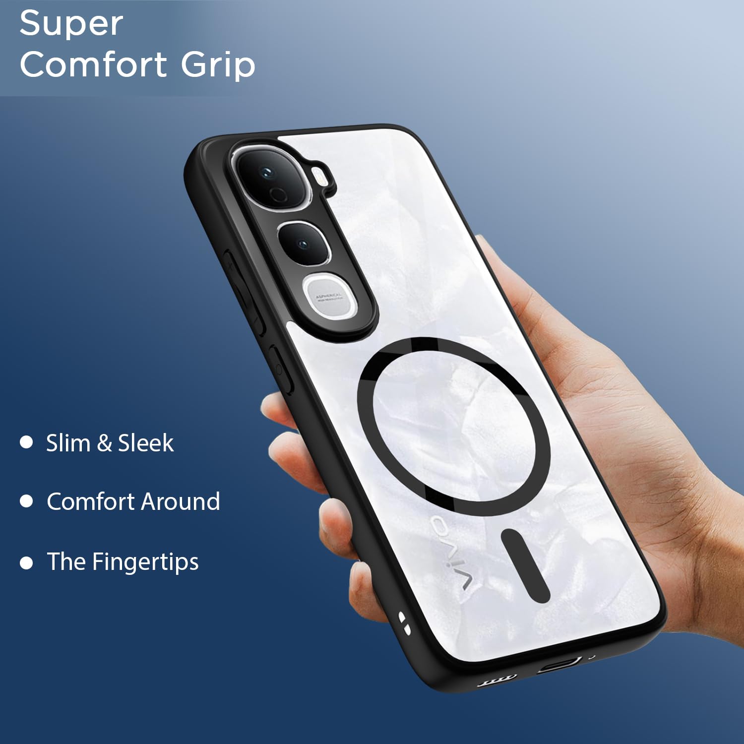 Vivo Y400 Pro 5G mobile back cover in black mag-safe by Pikkme – photo 6