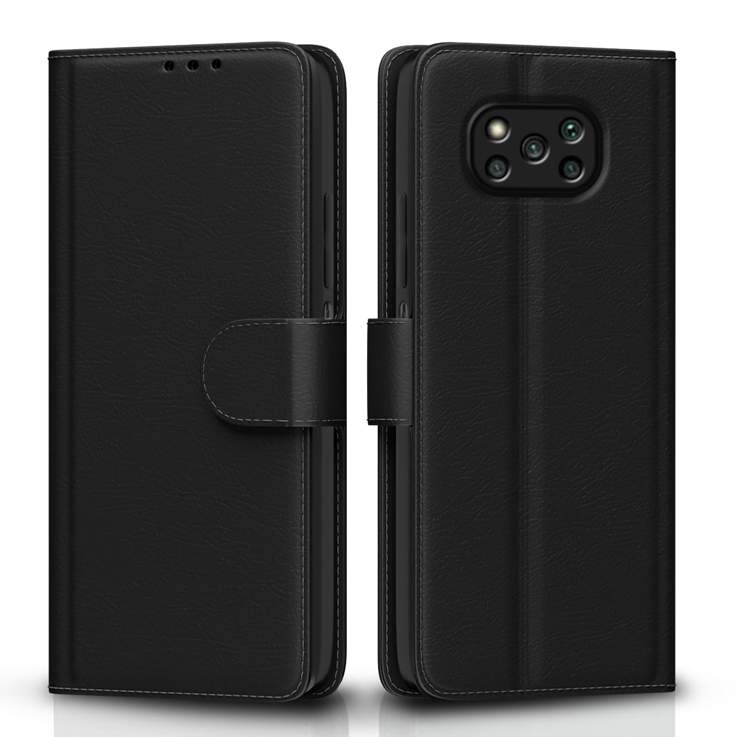 Pikkme black flip case for Poco X3