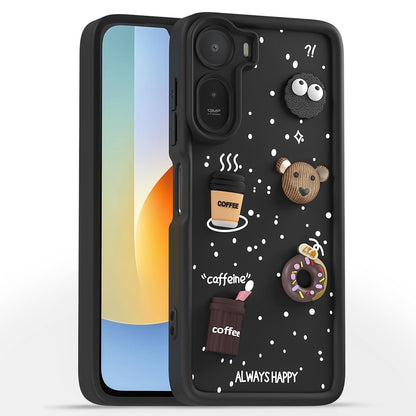 Pikkme black back cover for Redmi A7 Pro/Poco C85x 5G/3D
