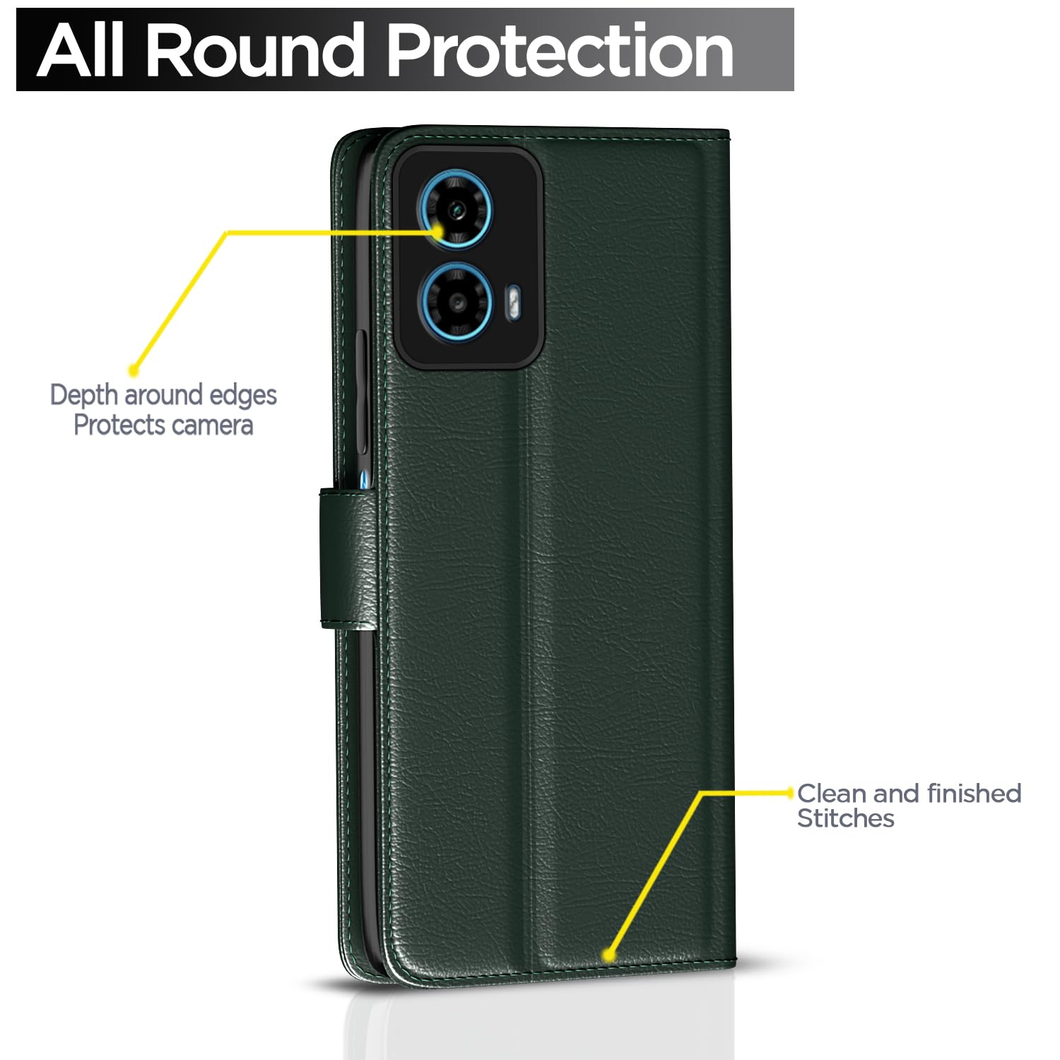 Pikkme Moto G34/G45 5G Wallet green wallet flip cover – photo 4