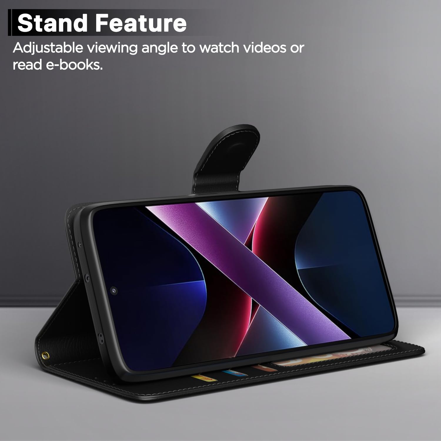 POCO X7 Pro 5G flip cover in black by Pikkme – photo 3