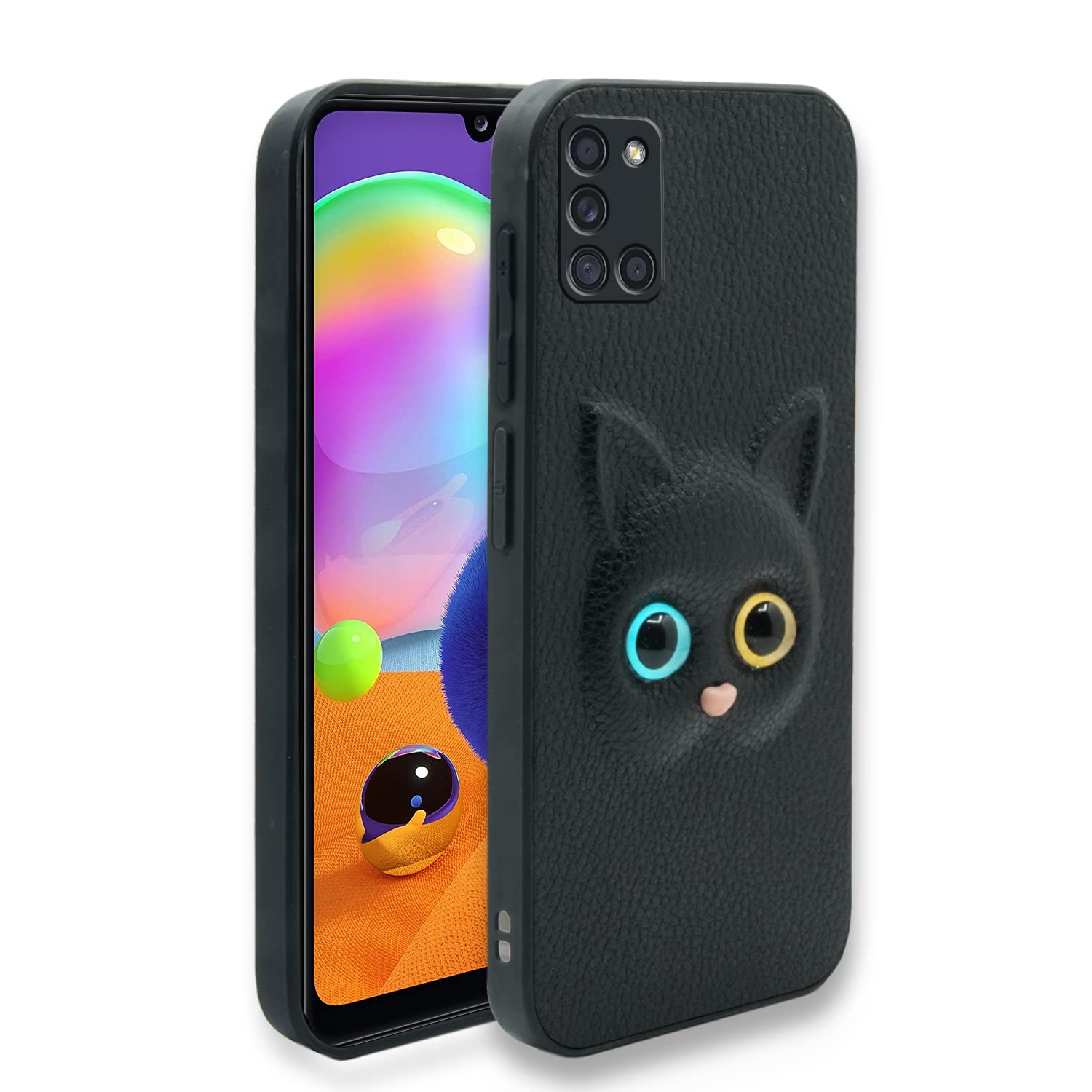 Pikkme black Cat phone cover for Samsung A31