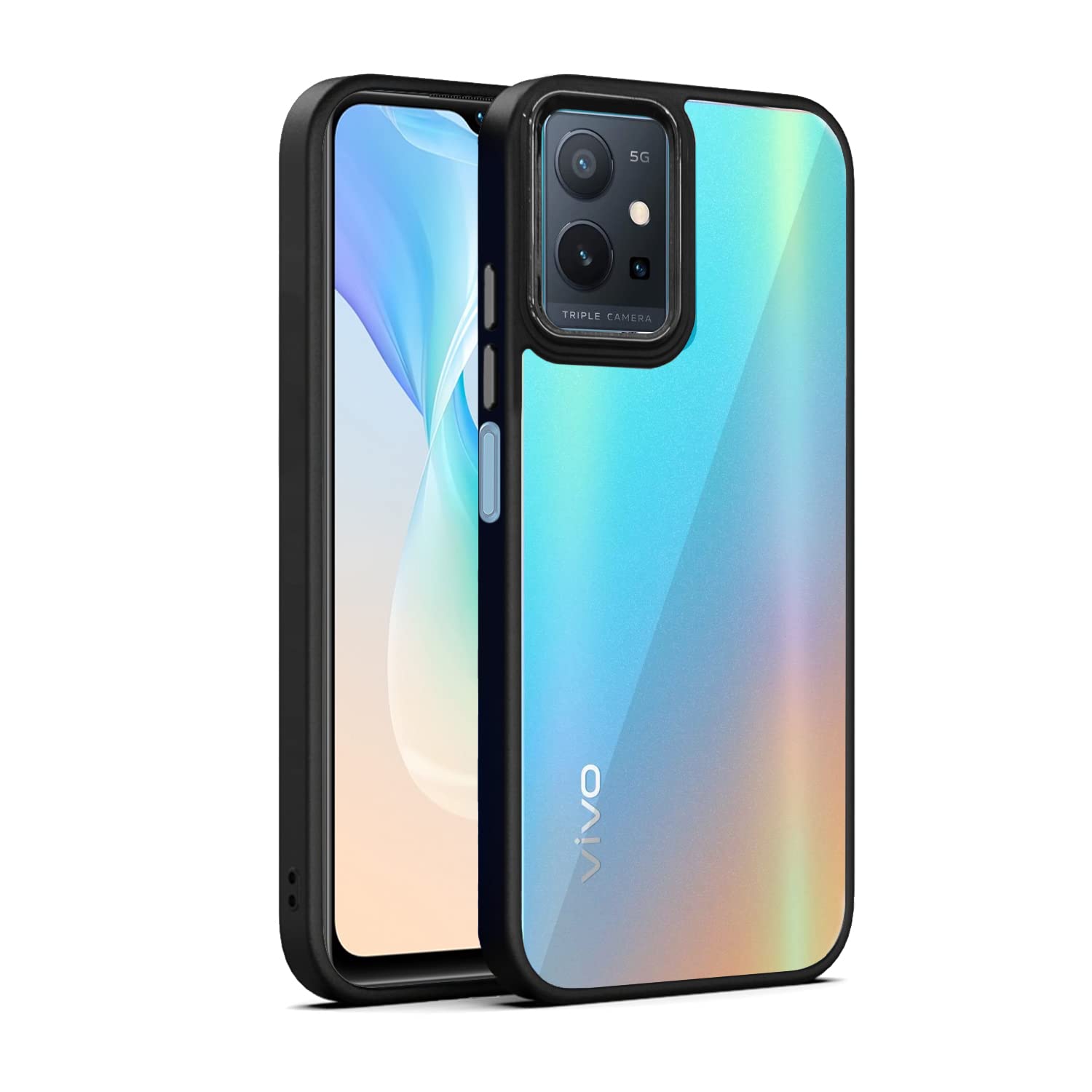 Vivo T1/Y75/iQOO Z6 5G Chrome mobile back cover in black by Pikkme