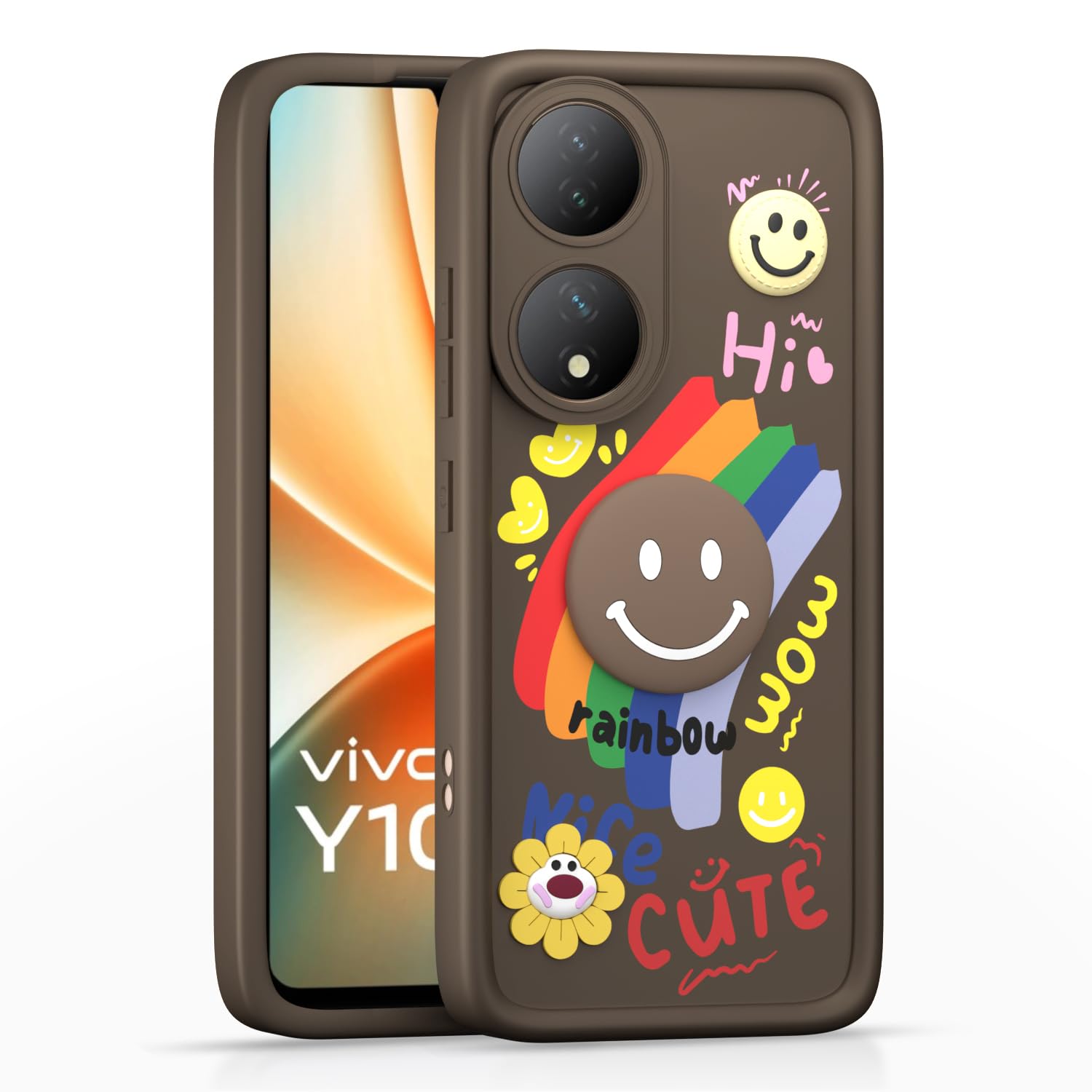 Pikkme brown phone cover for Vivo Y100 5G