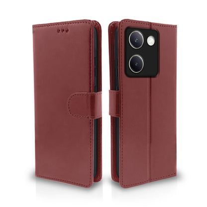 Vivo Y200 Pro 5G wallet flip cover in brown by Pikkme