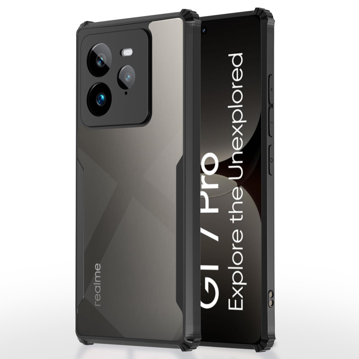 Realme GT 7 Pro 5G Clear mobile cover in black by Pikkme