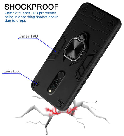 Redmi 8 D5 Tough Armor mobile back cover in black by Pikkme – photo 4