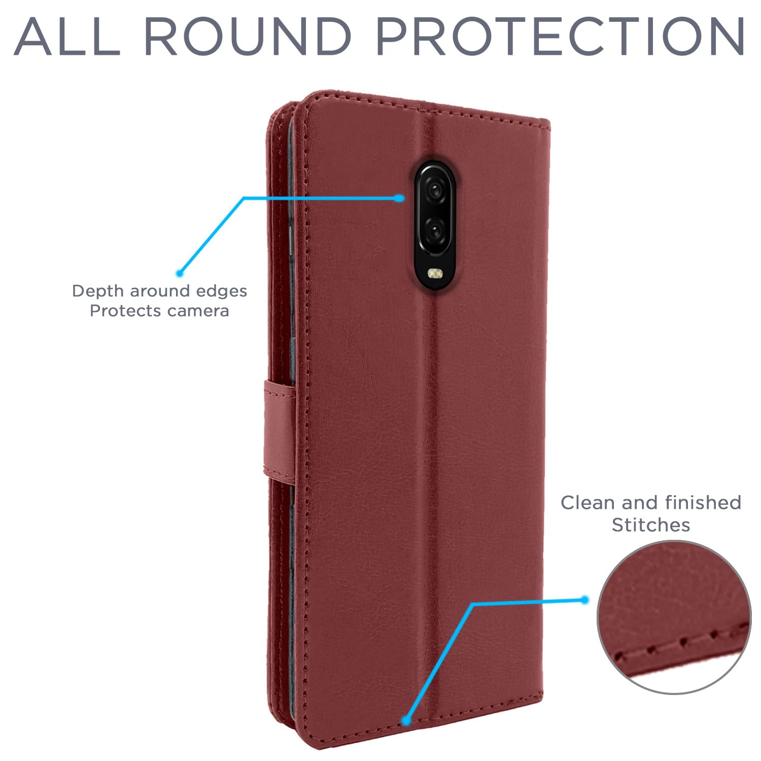 Pikkme OnePlus 6T Wallet brown mobile flip cover – photo 2