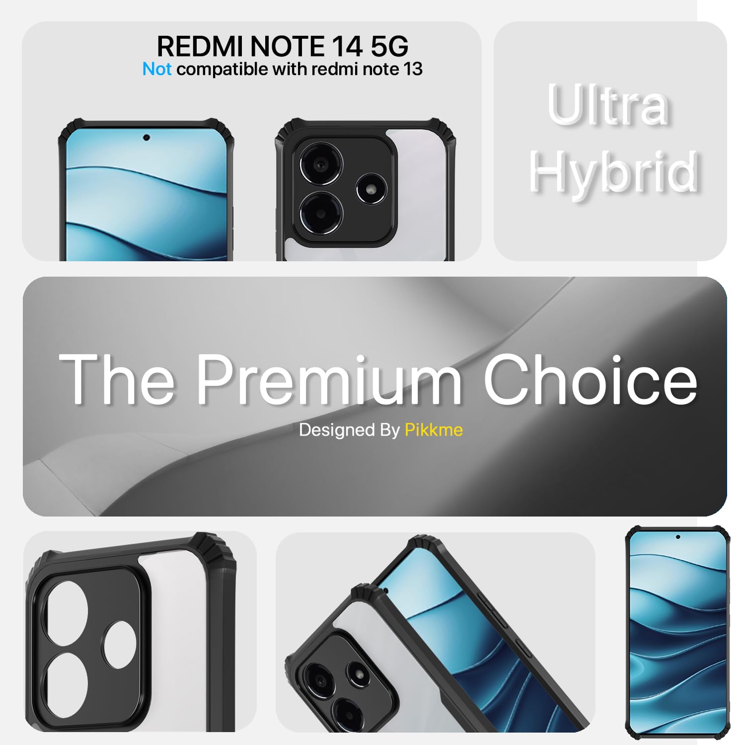 Black phone cover for Redmi Note 14 5G – Pikkme – photo 2