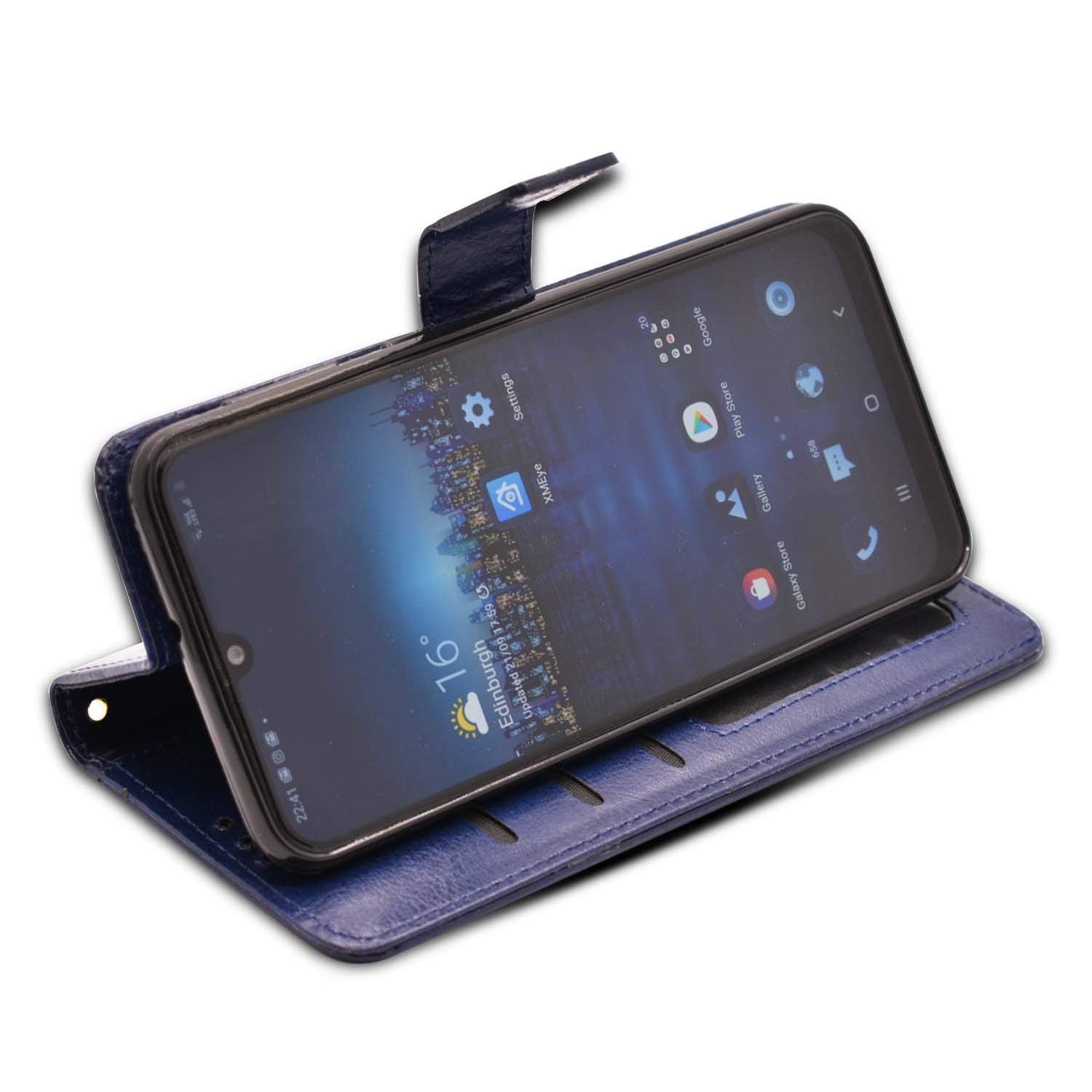 Pikkme Redmi 9A / 9i Leather Flip Cover Wallet Case for Redmi 9A / 9i Vintage Flip Cover (Blue)