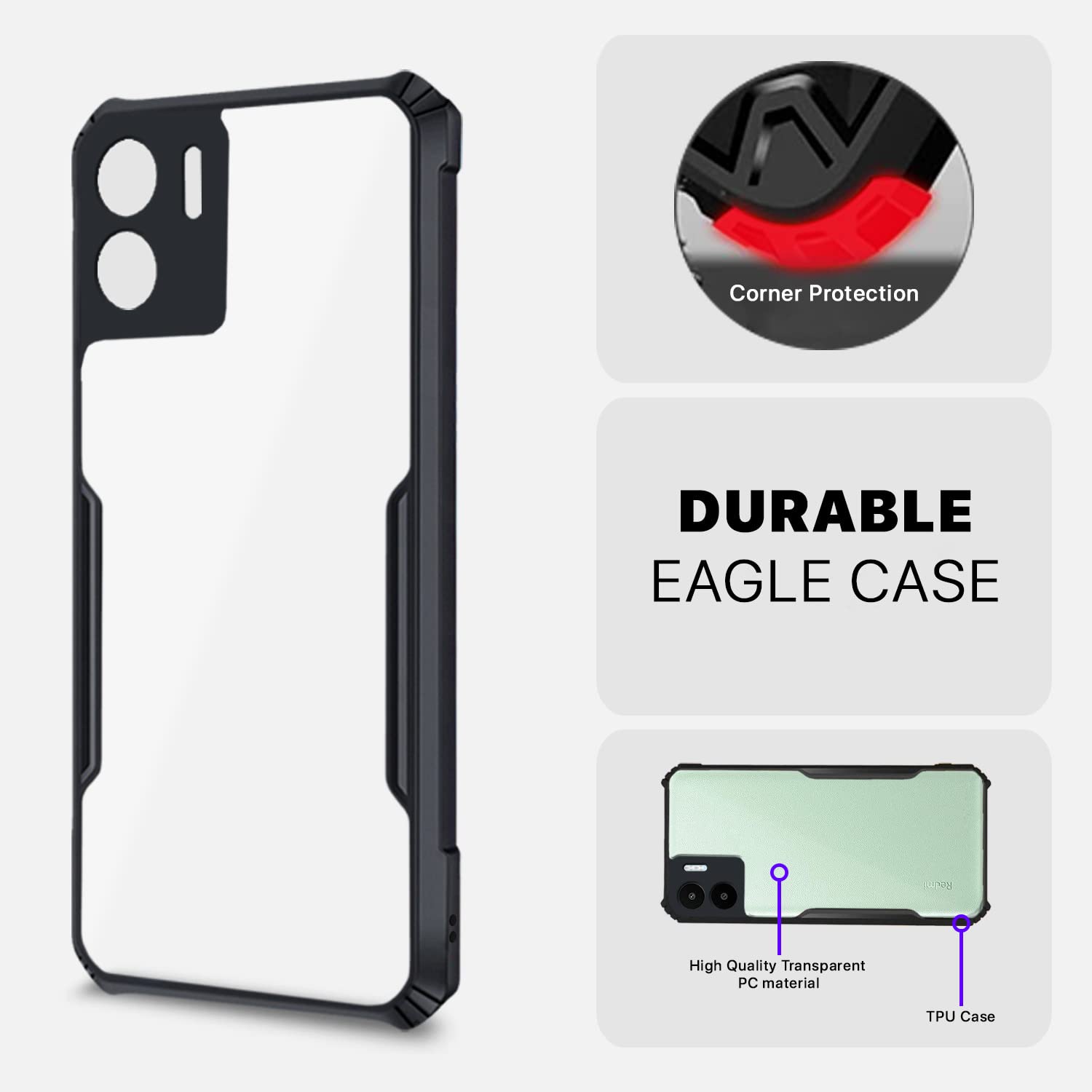 Plastic, black Clear back cover for Redmi A1/A2 – Pikkme – photo 6