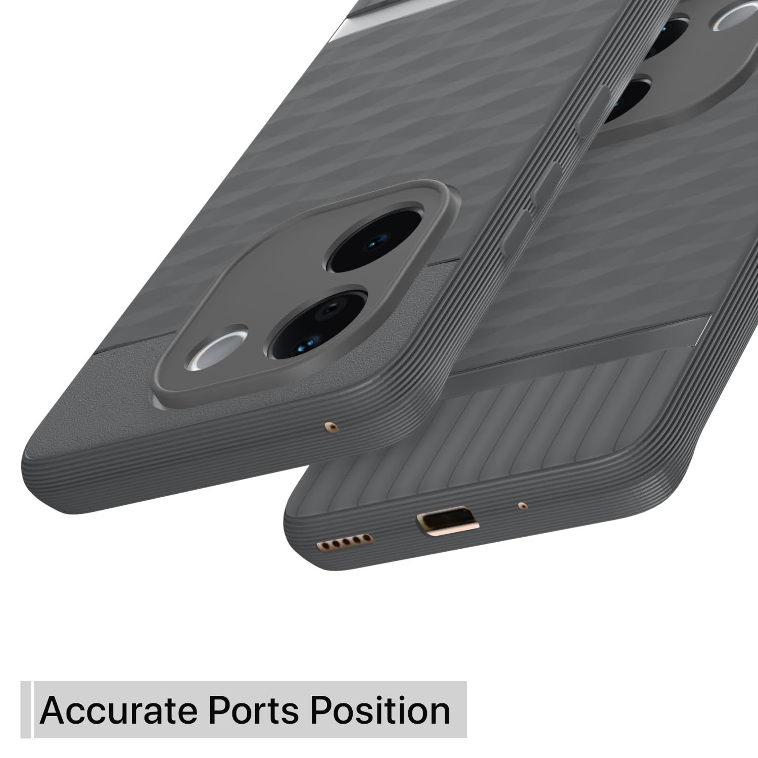 Pikkme Vivo T3 Pro 5G / iQOO Z9s Pro 5G Gencase Back Cover (Grey)