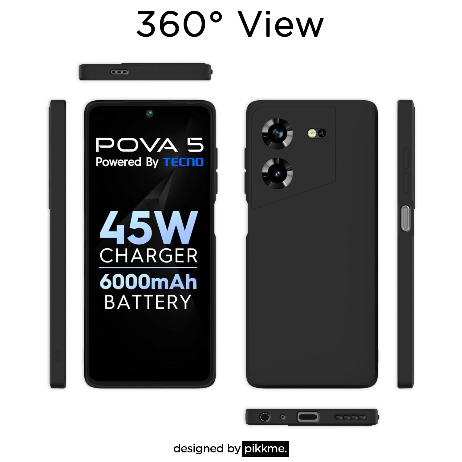 Pikkme black mobile back cover for Tecno Pova 5/Pova 5 Pro 5G – photo 2