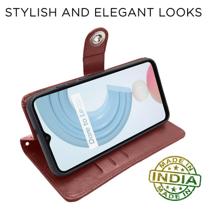 Pikkme Realme C21y brown wallet flip cover – photo 4