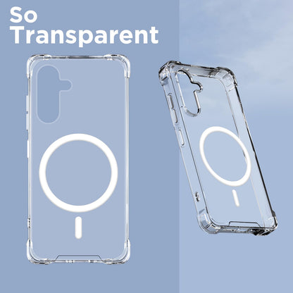 Pikkme Samsung Galaxy A36 5G Mag-Safe Shockproof PC + TPU Back Cover (Transparent)