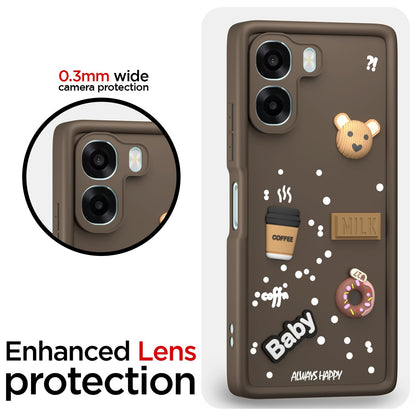 Oppo A6X 5G/3D Silicone back cover in brown by Pikkme – photo 5