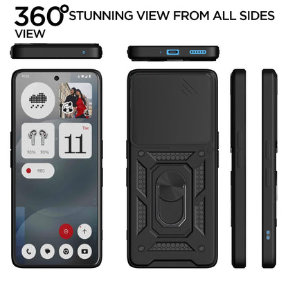 Pikkme Nothing Phone 3a 5G D10 Tough Armor Back Cover (Black)