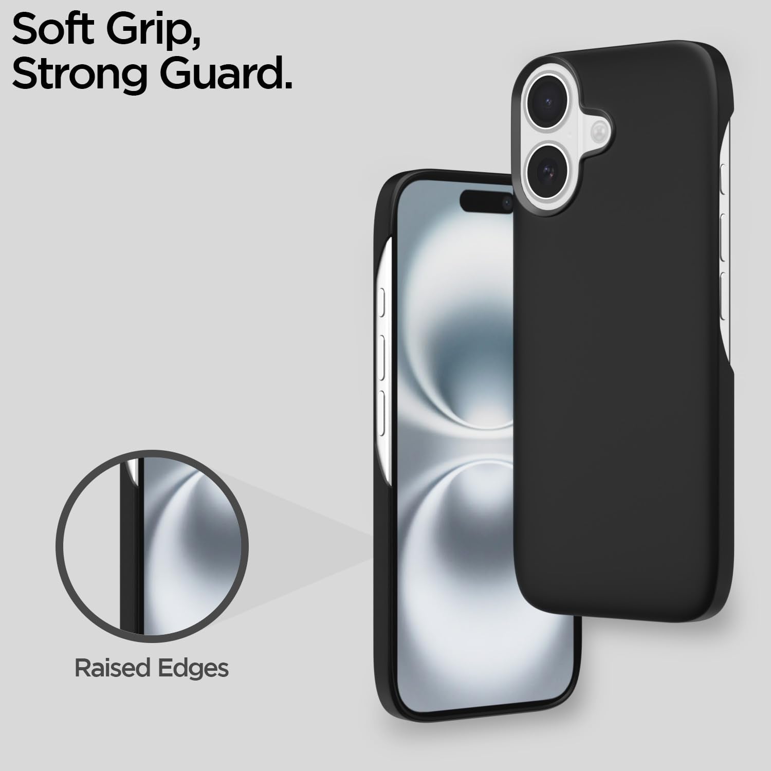 Pikkme  iPhone 16 SideCut Back Cover (Black)