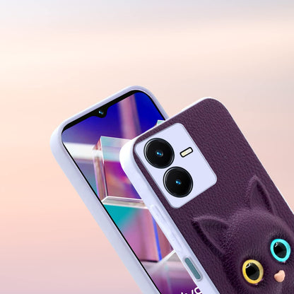 Pikkme Vivo Y22 Kitty Back Cover (Purple)