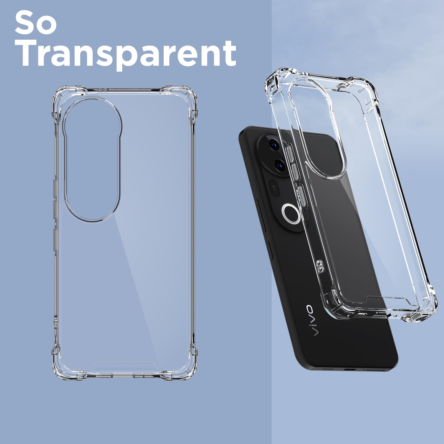 Pikkme Vivo T4 Ultra 5G PC + TPU Clear Transparent  Back Cover (Transparent)