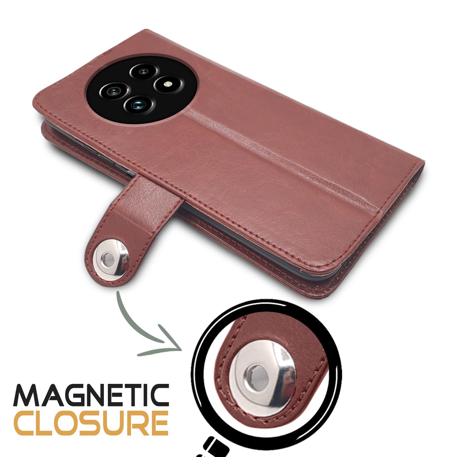 Realme 13 Pro/13 Pro Plus 5G flip case in brown by Pikkme – photo 2
