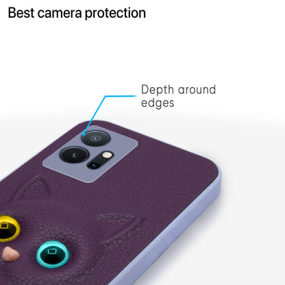 Vivo T1/Y75/iQOO Z6 5G Cat back cover in purple by Pikkme – photo 5