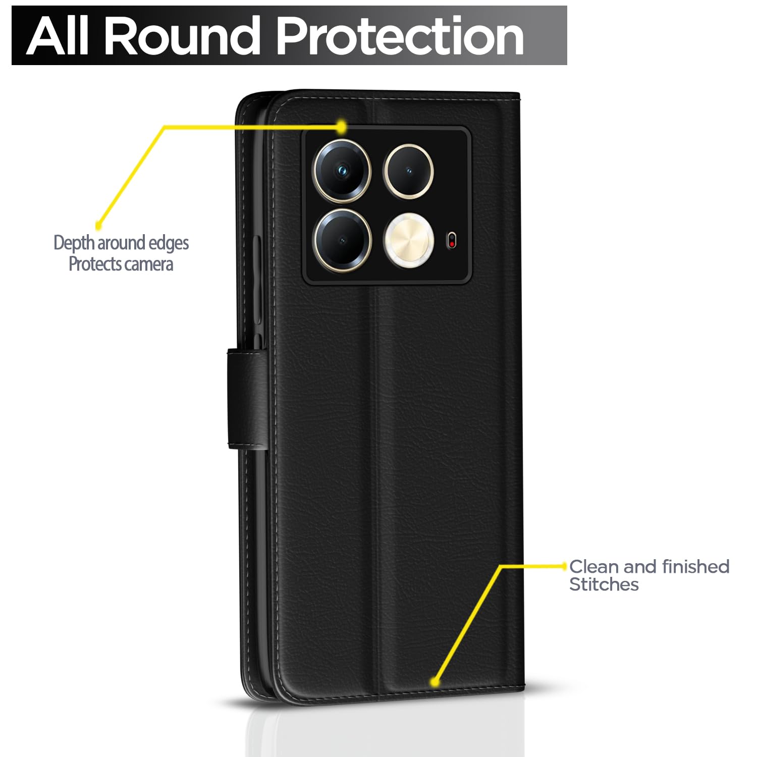 Infinix Note 40 5G flip case in black by Pikkme – photo 4
