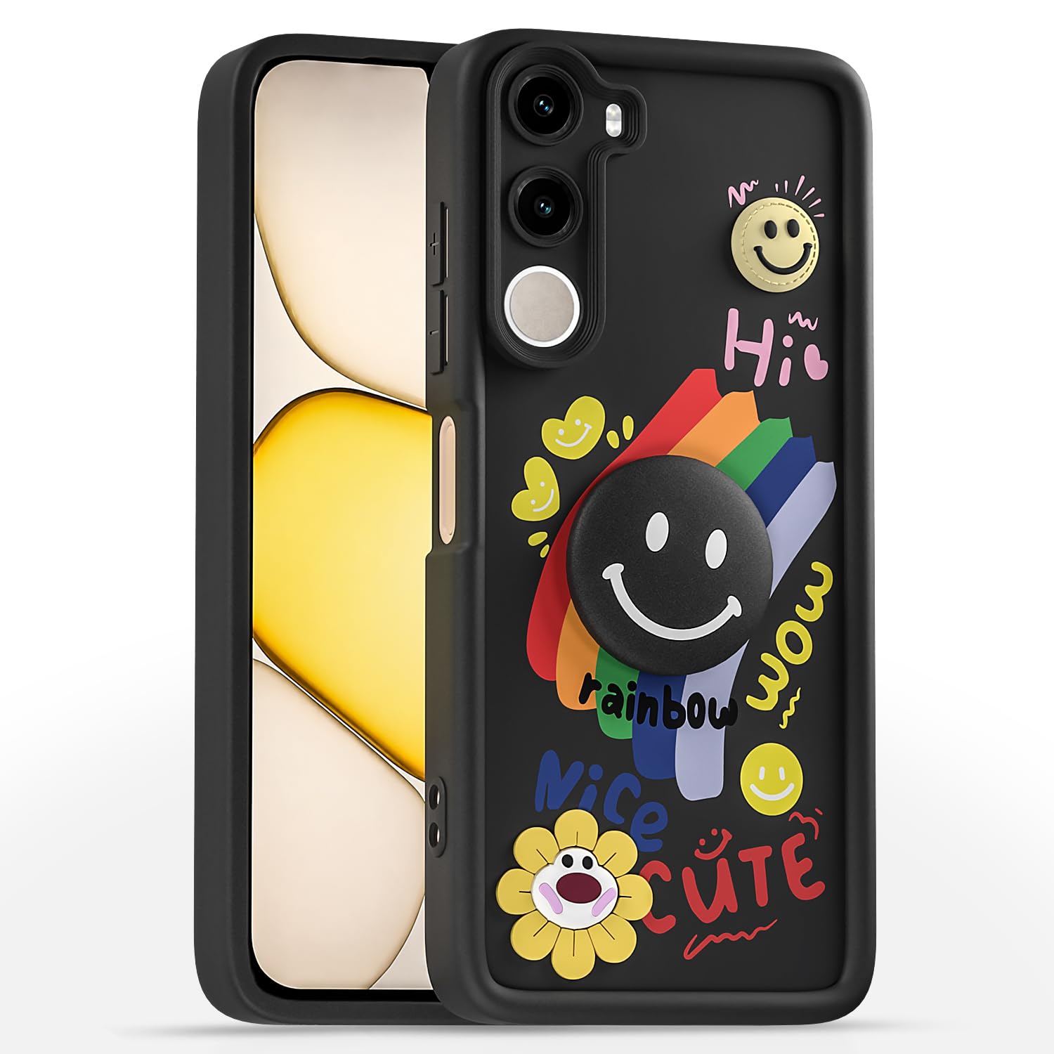 Black Smile Rainbow mobile cover for Realme C100x – Pikkme