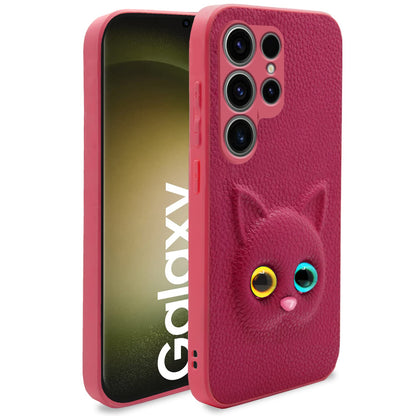 Pikkme Samsung Galaxy S23 Ultra 5G Kitty Back Cover (Pink)