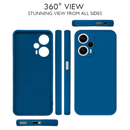 Pikkme Poco F5 5G Liquid Silicone Back Cover | Blue