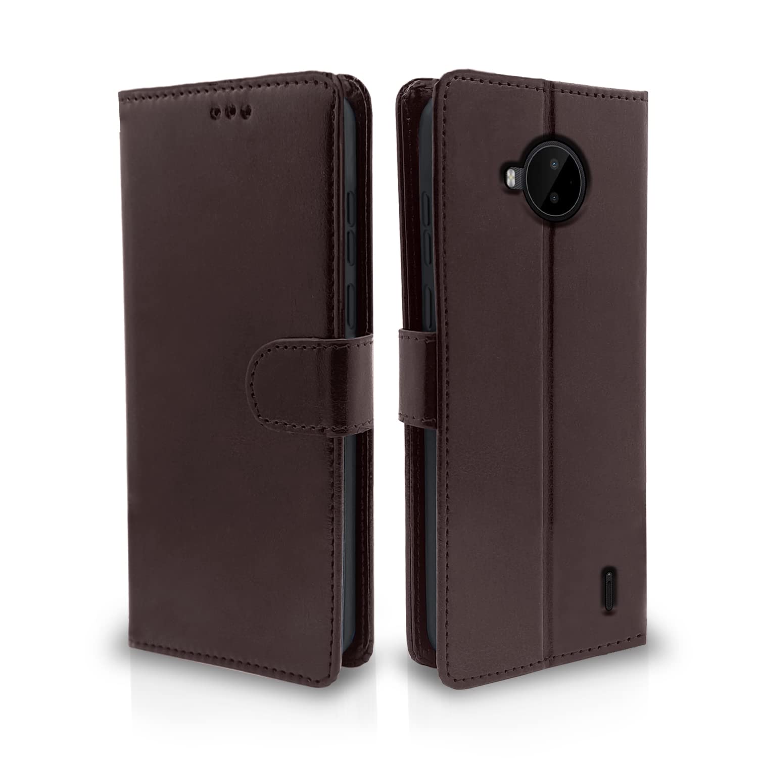 Pikkme Nokia C20 Plus Vintage Flip Cover (Coffee)