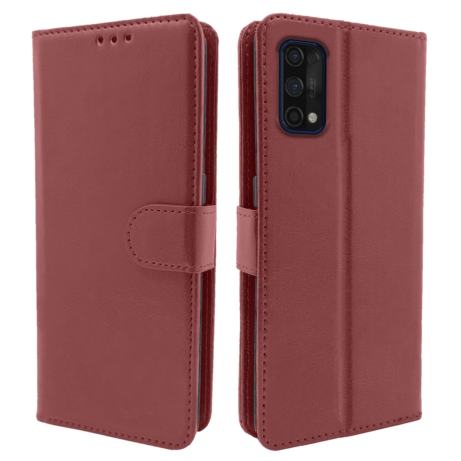 Pikkme Realme 7 Pro Wallet brown wallet flip cover