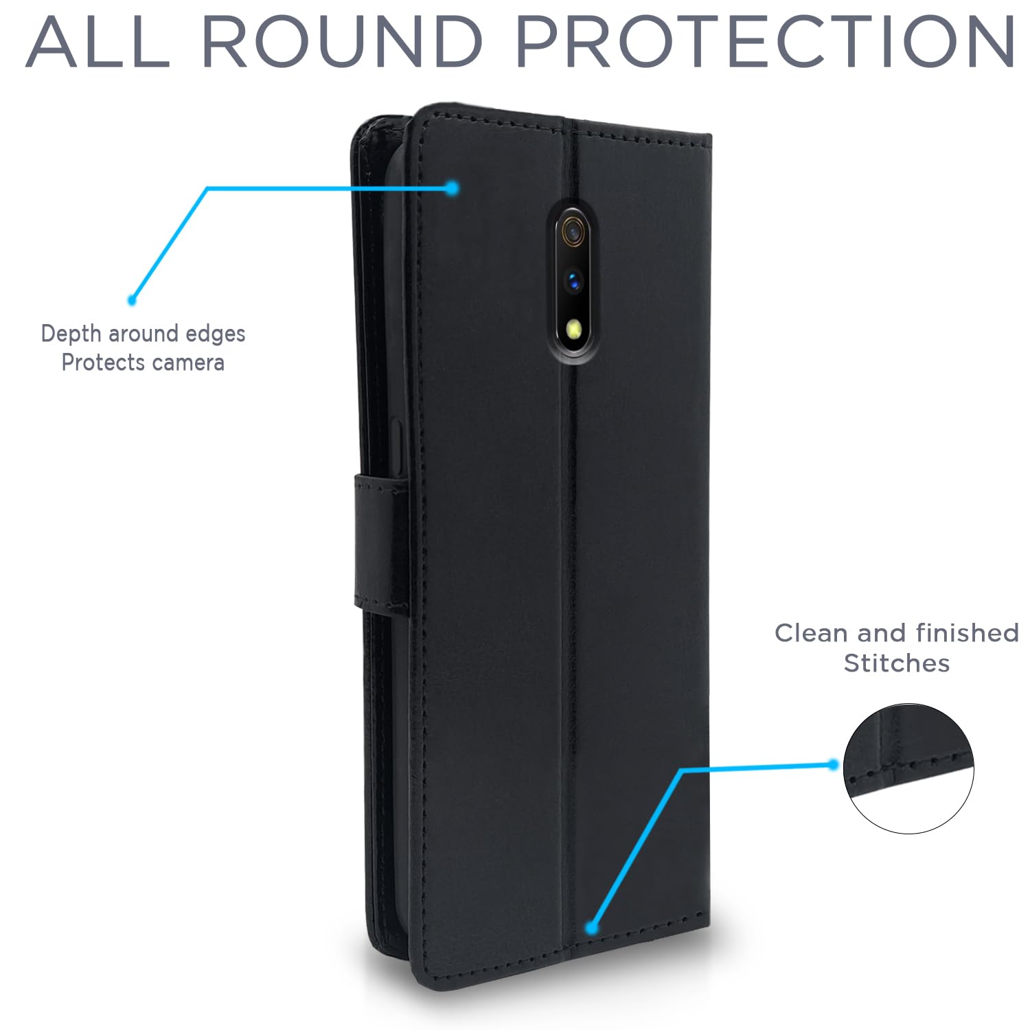 Black mobile flip cover for Oppo K3/Realme X – Pikkme – photo 4