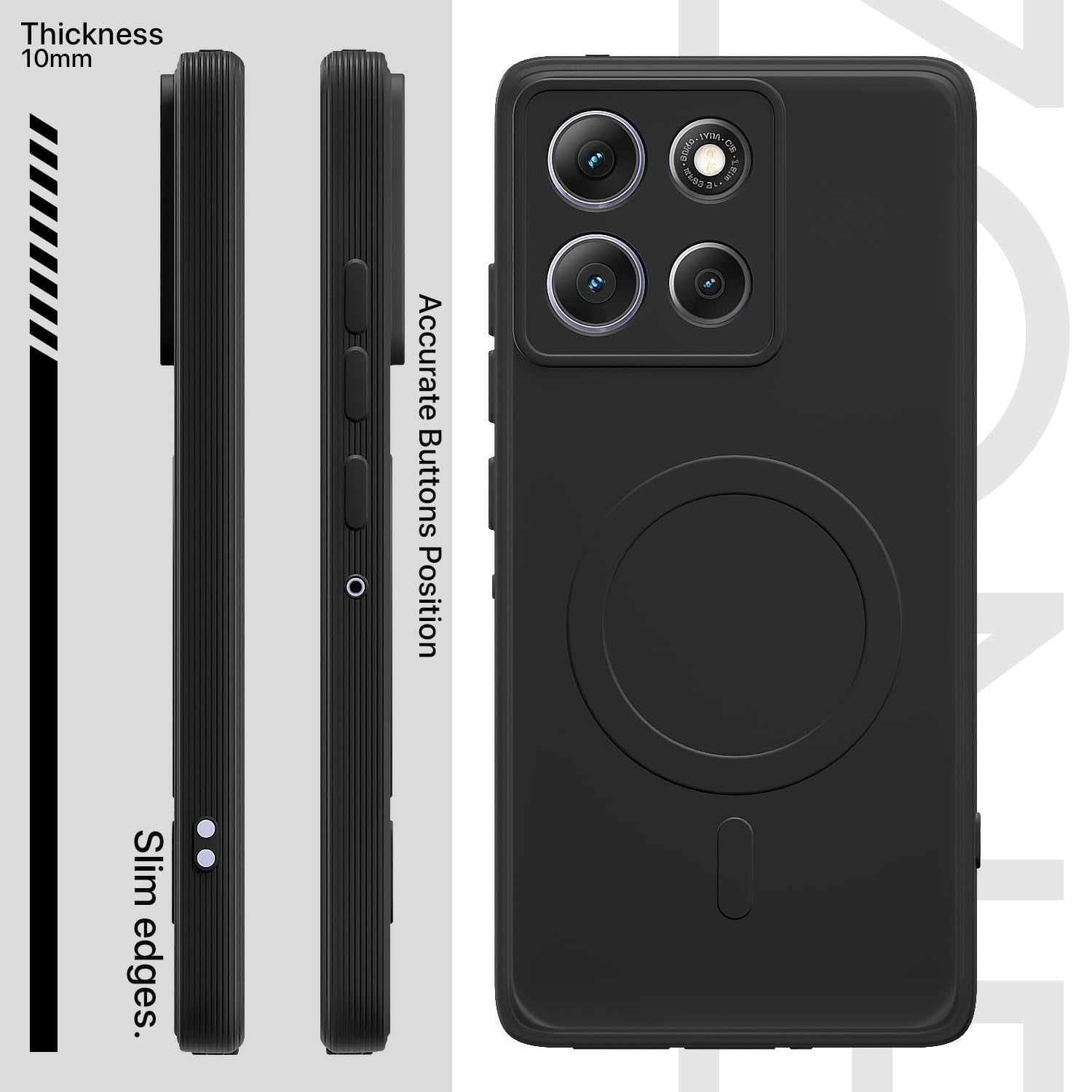 Moto G86 Power 5G MagSafe mobile back cover in black by Pikkme – photo 3